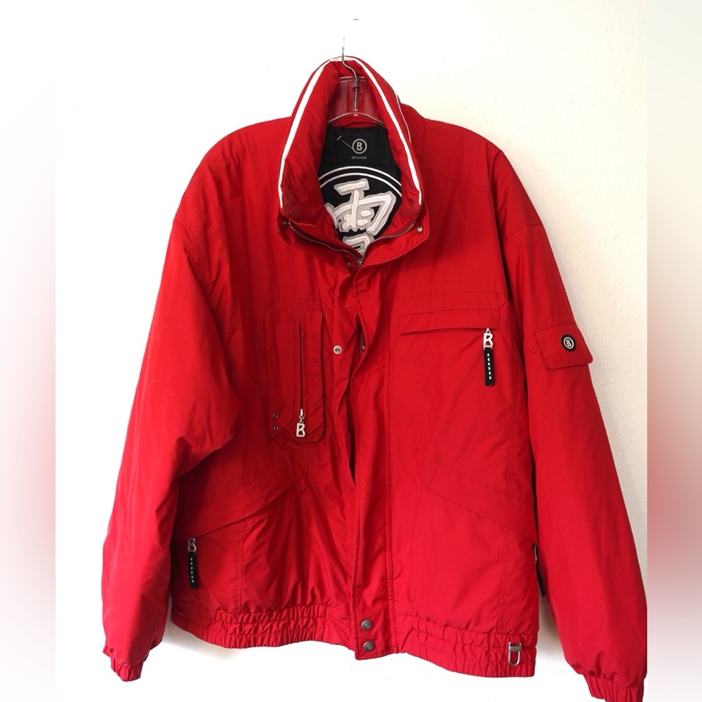 Bogner Goan Thymann Winter Ski Red Bomber Snowboard Zip Up Jacket Men's Sz 44